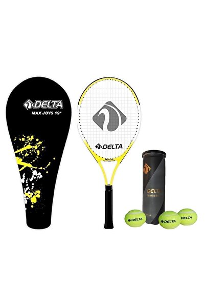 Delta Max Joys 19 İnç Çocuk Tenis Raketi + Çantası + Vakumlu Tüpte 3 Adet Tenis Maç Topu Seti