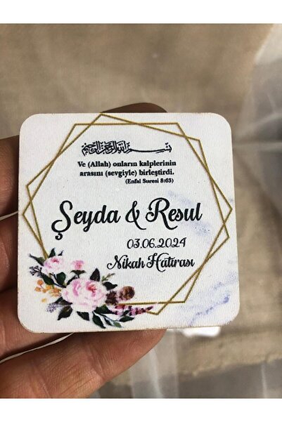 Genel Markalar 10 Adet Nikah Şekeri Magnet Hediyelik Düğün Nişan Söz Kına beb...