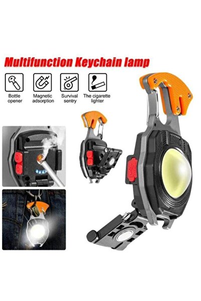 METEM TİCARET W5147 Şarjlı Çakmaklı Mini Kamp Feneri Çoklu Mod Ve Ikaz Lambas...