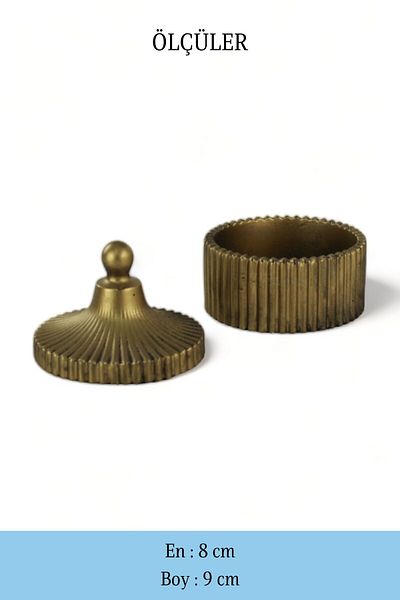 Evene Cutie decorativă antică aurie - Cutie de bijuterii multifuncțională cu capac, model de culoare 15