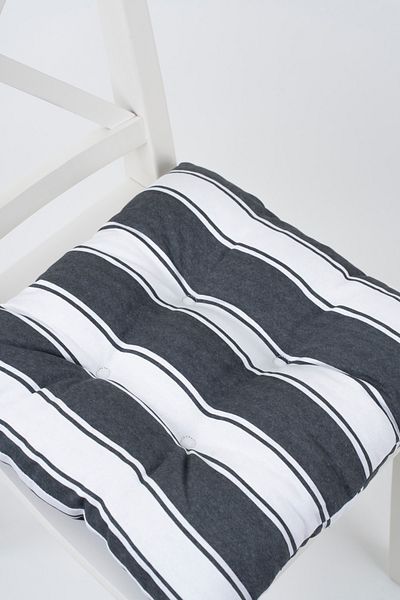 ALTINPAMUK Beta Grey White Fluffy Chair Cushion with Laces 40X40Cm