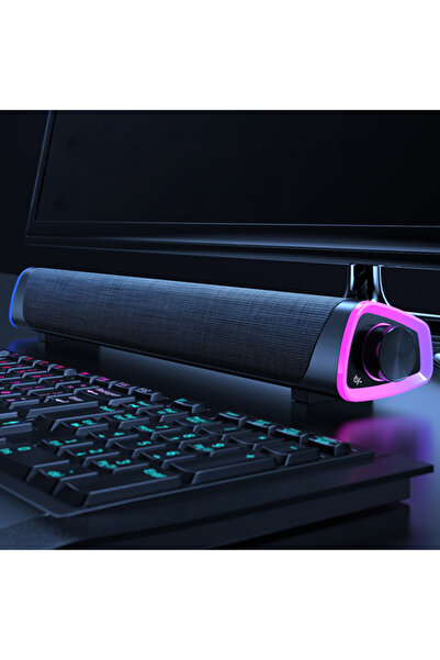 Ally RGB Bas Soundbar Tv Ses Sistemi ve Bilgisayar Masaüstü Bluetooth Hoparlör Subwoofer SİYAH