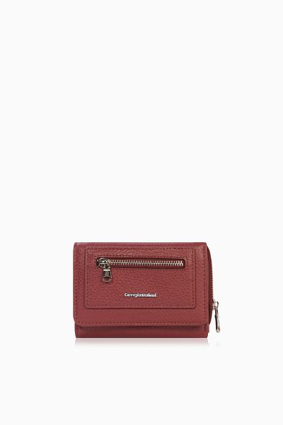 CENGİZ PAKEL Claret Red Genuine Leather Women's Wallet - 65120