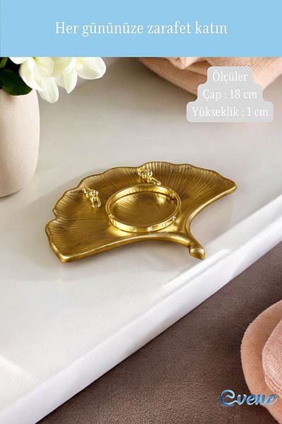 Evene Gold Colored Decorative Makeup and Cosmetic Organizer - Jewelry Model 19