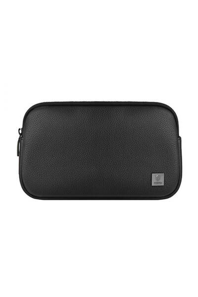 WIWU Parmak İzi Kilitli Mobil Aksesuar El Çantası Su Geçirmez Type-C Şarj Portlu Wiwu Alpha Serisi Siyah