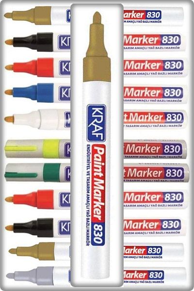 TAN EXPRESS Kraf Paint Marker 830 - Oil Based, Furniture Metal Touch Up, Demirbaş and Gold-Gold 1 Piece