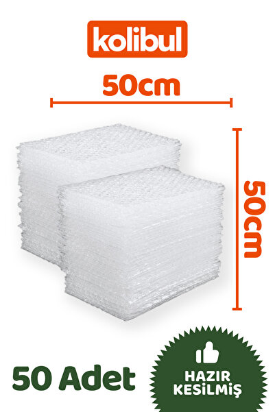 Kolibul Balonlu Naylon Hazır Kesilmiş 50cm × 50cm 50 Adet Paket Özel Ebat Pat...