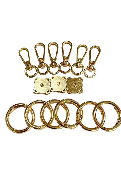ÜNSALAN HOBİ 15 Pieces Smart Bag Accessory Set - 6 Hooks, 3 Stitched Magnets