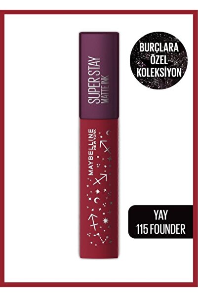 Maybelline New York Super Stay Matte Ink Zodiac Likit Mat Ruj- 115 Founder (YAY)