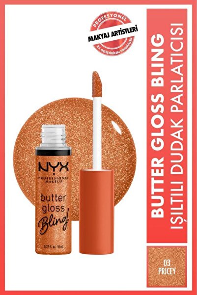 NYX Professional Makeup Butter Gloss Bling Işıltılı Dudak Parlatıcısı - 03 Pr...