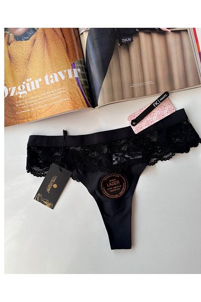 İntive Lingerie Original Laser Cut Superior Quality Spandex Invisible Seamless Lace Thong - 2801