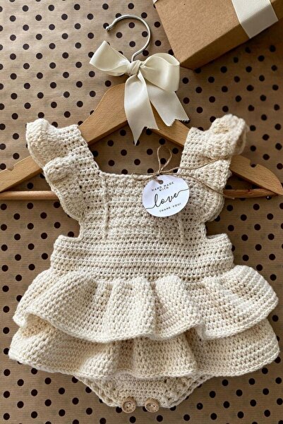 Sistaful El Örgüsü Kız Bebek Çocuk Tulum Elbise