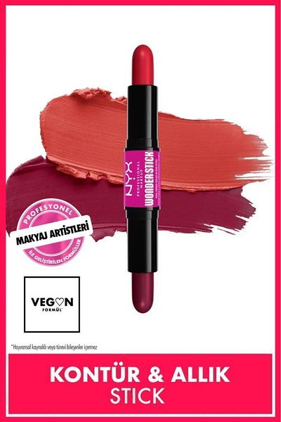 NYX Professional Makeup Wonder Stick Double Sided Cream Blush Stick - Bright Amber and Fuschia