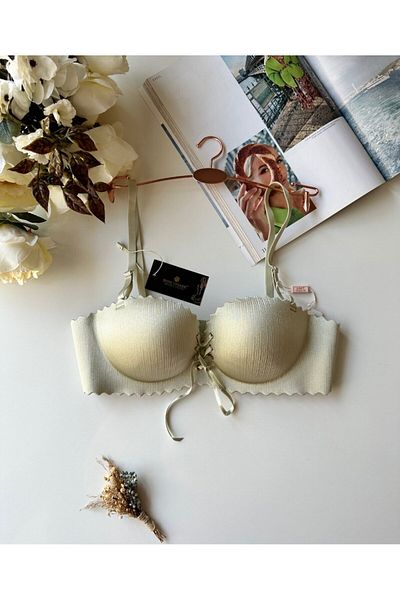 İntive Lingerie Lady Laser Cut Front Tie Imported Push-up Maximizer Bra