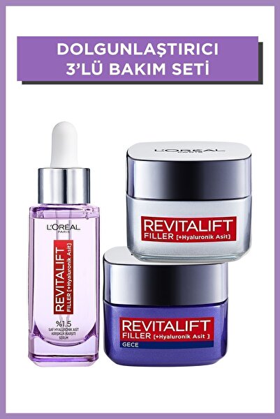 L'Oreal Paris Revitalift Filler Dolgunlaştırıcı Yaşlanma Karşıtı 3'lü Bakım Seti