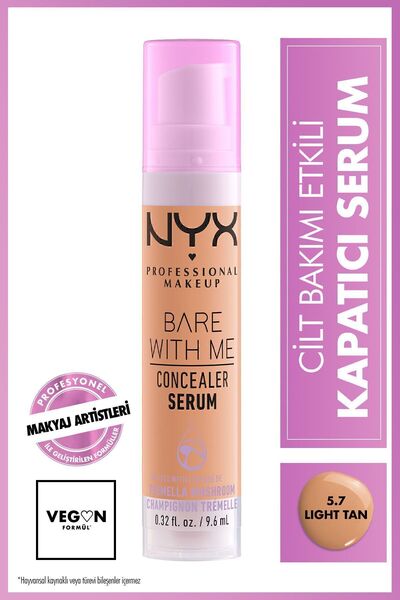 NYX Professional Makeup Bare With Me Kapatıcı Serum 5.7 Light Tan Concealer
