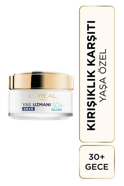 L'Oreal Paris Yaş Uzmanı 30 Kırışıklık Karşıtı Nemlendirici Gece Kremi