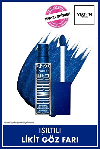 NYX Professional Makeup Ultimate Glow Shots Işıltılı Likit Göz Farı - 21 Blueberry Bank