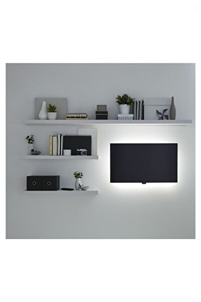 NİLDECO Duvar Rafı, Tv Rafı Salon Dekorasyonu 3'lü Tv Rafı 100*15 Ve 2 Adet 50*15 Ürün Mdf'dir.