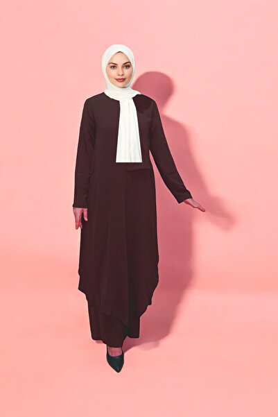 TIWCO Tesettür Asimetrik Tunik Pantolon Takım