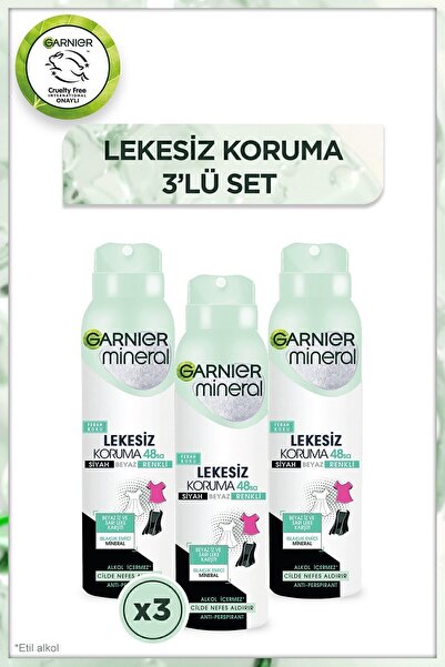 Garnier Mineral Lekesiz Koruma Ferah Koku Sprey Spray Deodorant 3'lü Set