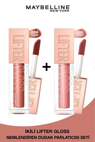 Maybelline New York Lifter Gloss Nemlendirici Dudak Parlatıcısı 003 Moon & 009 Topaz