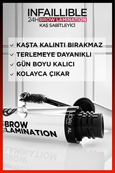 L'Oreal Paris Infaillible 24H Brow Lamination Şeffaf Kaş Sabitleyici
