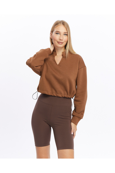 Bella Dossi Поларна и мека дебела блуза с V-образно деколте