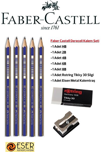Faber Castell Resim Kalemi Faber Dereceli Kalem Seti Karakalem Seti HB-2B-4B-...