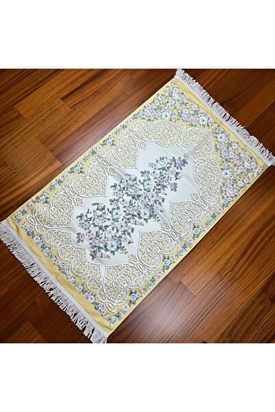 Hane7 Goblen Desenli Saten Dokuma Seccade Sarı