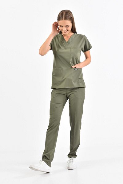 Owlet Medikal Set uniformă chirurgicală din Lycra verde armată
