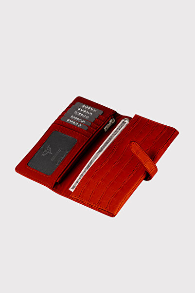 Garbalia Tan Women's Wallet - Astana Belt, Locked Zipper, Wrist Strap, Croco Pattern with Phone Compartment