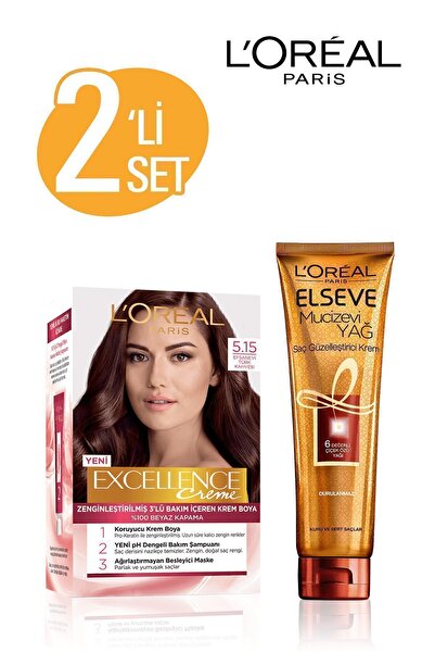 ELSEVE Excellence Creme 5.15 + Kuru ve Sert Saçlar için Mucizevi Yağ 150 ml 36005209710561