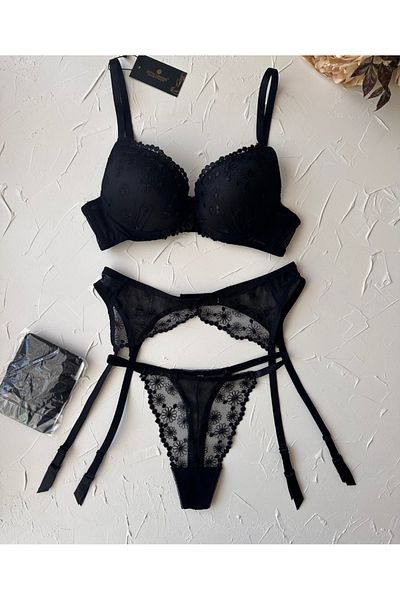 İntive Lingerie Nbb Γυναικείες κάλτσες Push-up με διαφανή λεπτομέρειες Κάλτσες καλτσοδέτες