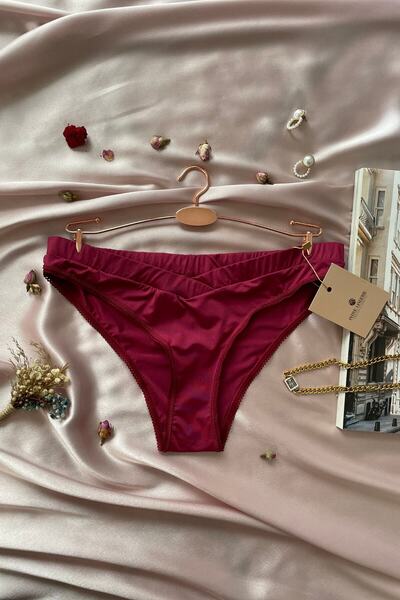 İntive Lingerie Women's Comfortable Fabric Front V Detailed Daily Use Micro Satin Slip-