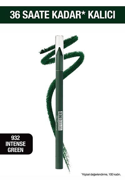 Maybelline New York Dunkelgrüner Tattoo Liner Gel Eye Pencil 932 Intense Green 3600531531188