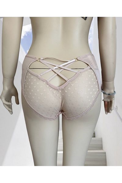 İntive Lingerie Pointy Love Heart Διαφανές ύφασμα με χαμηλή λαιμόκοψη στην πλάτη με ρίγες ψηλή μέση