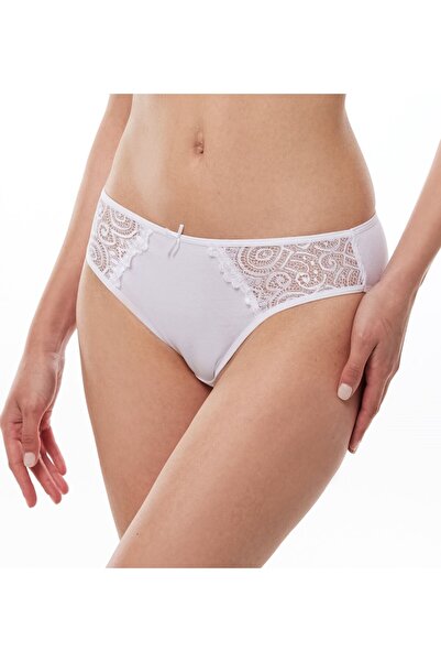 Fanilam Pachet de 2 chiloți slip din bumbac și elastan pentru femei, cu dante...