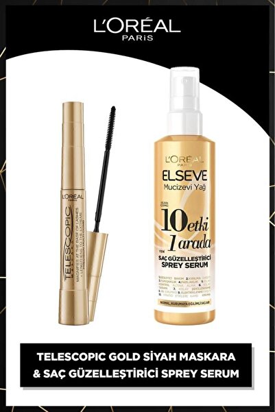 L'Oreal Paris Telescopic Maskara & Mucizevi Yağ 10 Etki 1 Arada Saç Güzelleşt...