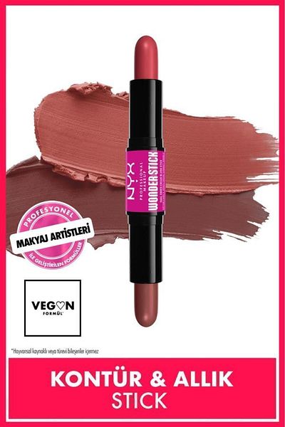 NYX Professional Makeup Wonder Stick Çift Taraflı Krem Allık Stick - Coral and Deep Peach