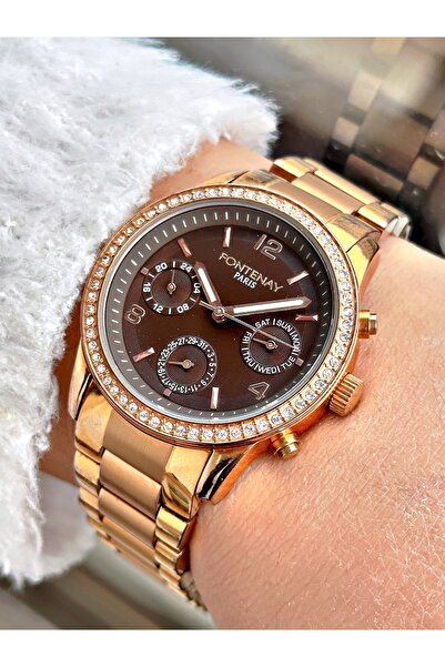 Fontenay ساعة يد نسائية رياضية من Rose Steel - وظائف Active Fn-4026.2rkr