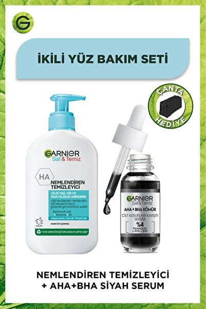 Garnier Saf& Temiz Nemlendiren Temizleyici 250 Ml + Aha Bha Cilt Kusurları Karşıtı Serum 30ml