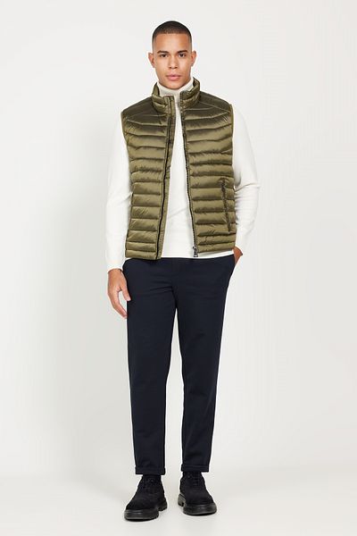 ALTINYILDIZ CLASSICS Ανδρικό γιλέκο Χακί - Standard Fit, Stand Collar, Casual Cut