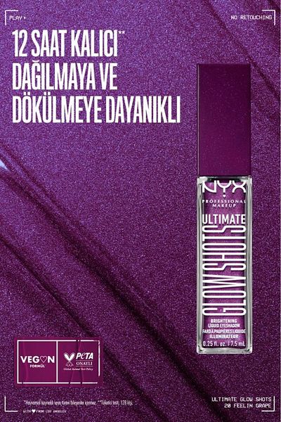NYX Professional Makeup 20 Feelin Grape Ultimate Glow Shots Shimmering Liquid Eyeshadow