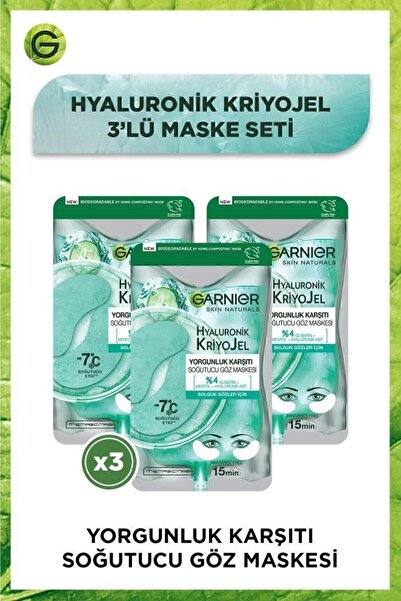 Garnier Soğutucu Göz Maskesi Hyaluronik Kriyo Jel 5 gr X 3 Adet