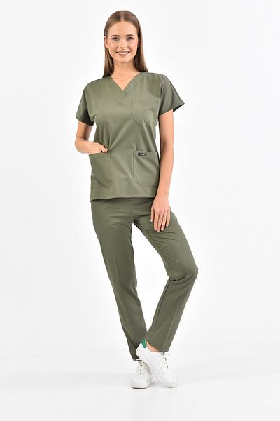 Owlet Medikal Set uniformă chirurgicală din Lycra verde armată