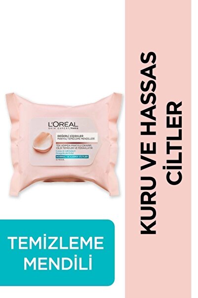 L'Oreal Paris Değerli Çiçekler Kuru ve Hassas Ciltler için Makyaj Temizleme M...