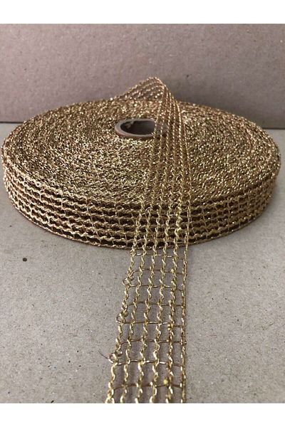 Kreatif Mağaza 3 Meters Gold Jute Mesh Ribbon (2.5 cm Width) – Ribbon – Ribbon