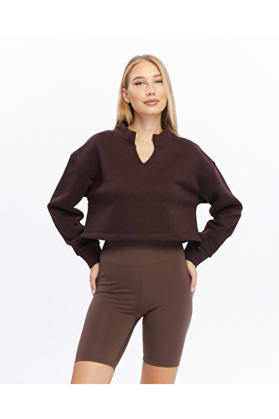 Bella Dossi Поларна и мека дебела блуза с V-образно деколте