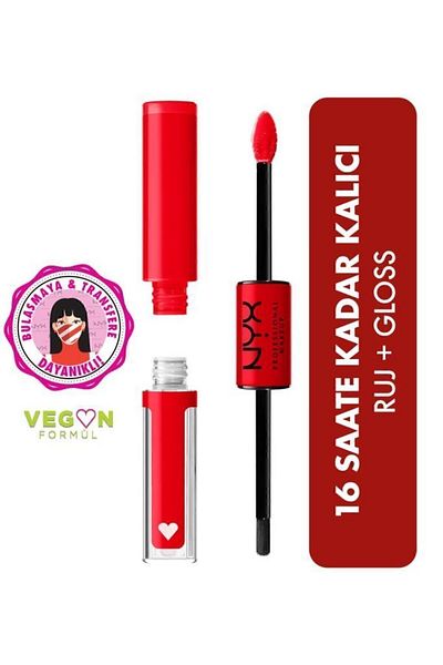 NYX Professional Makeup Shine Loud High Shine Lip Color Rebel In Red - Dudak Parlatıcısı